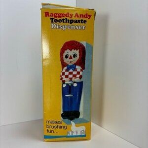 New old stock  vintage 70s Raggedy Andy toothpaste dispenser